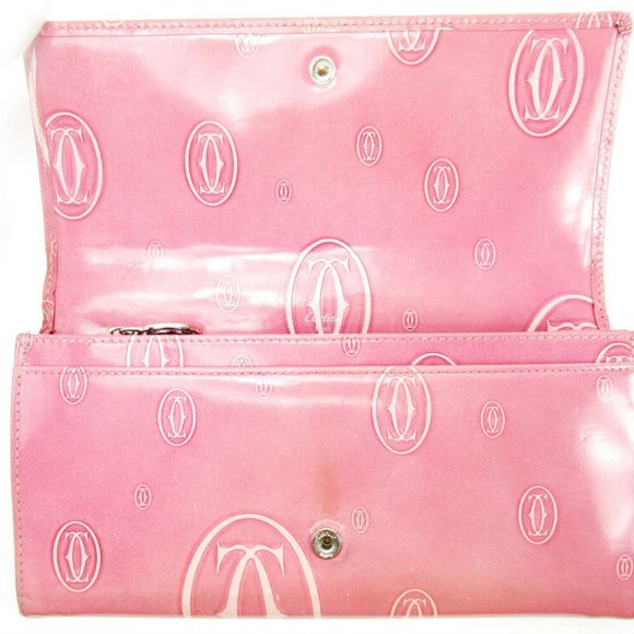 Cartier purse Happy Birthday pink enamel leather Auth T17218 - Picture 5 of 8